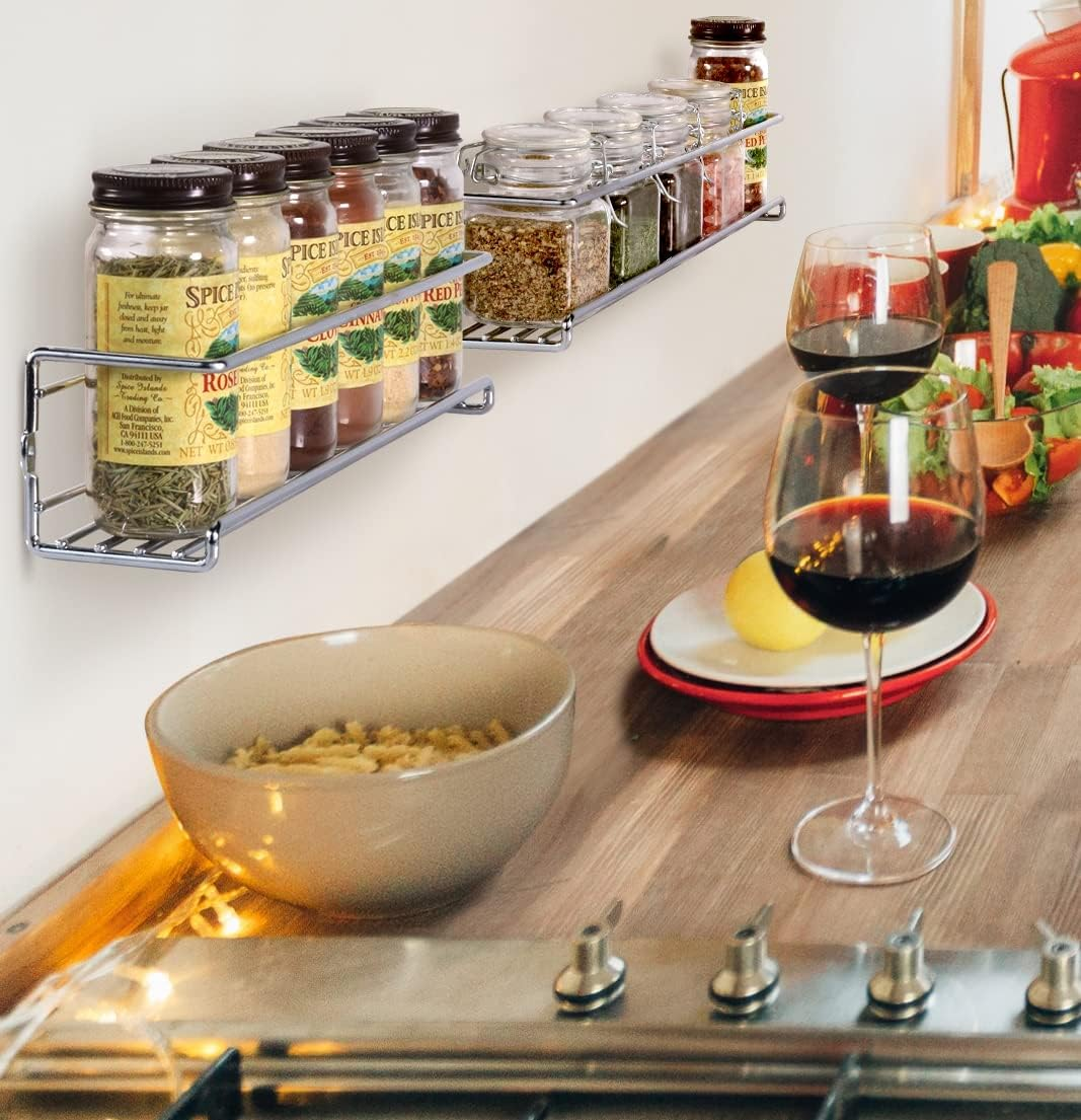Gorgeous Spice Rack Organizer for Cabinets or Wall Mounts - Space Saving Set of 4 Hanging Racks - Perfect Seasoning Organizer for Your Kitchen Cabinet, Cupboard or Pantry Door image number 5