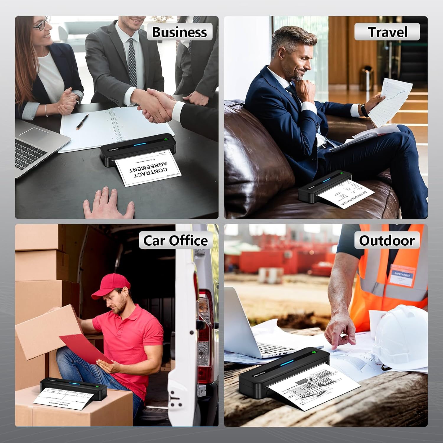 Phomemo M832 Thermal Printer Paper 4 Rolls, A4 Quick-Dry Thermal Roll Paper Compatible with M832 M835 M834 M833 Portable Printer