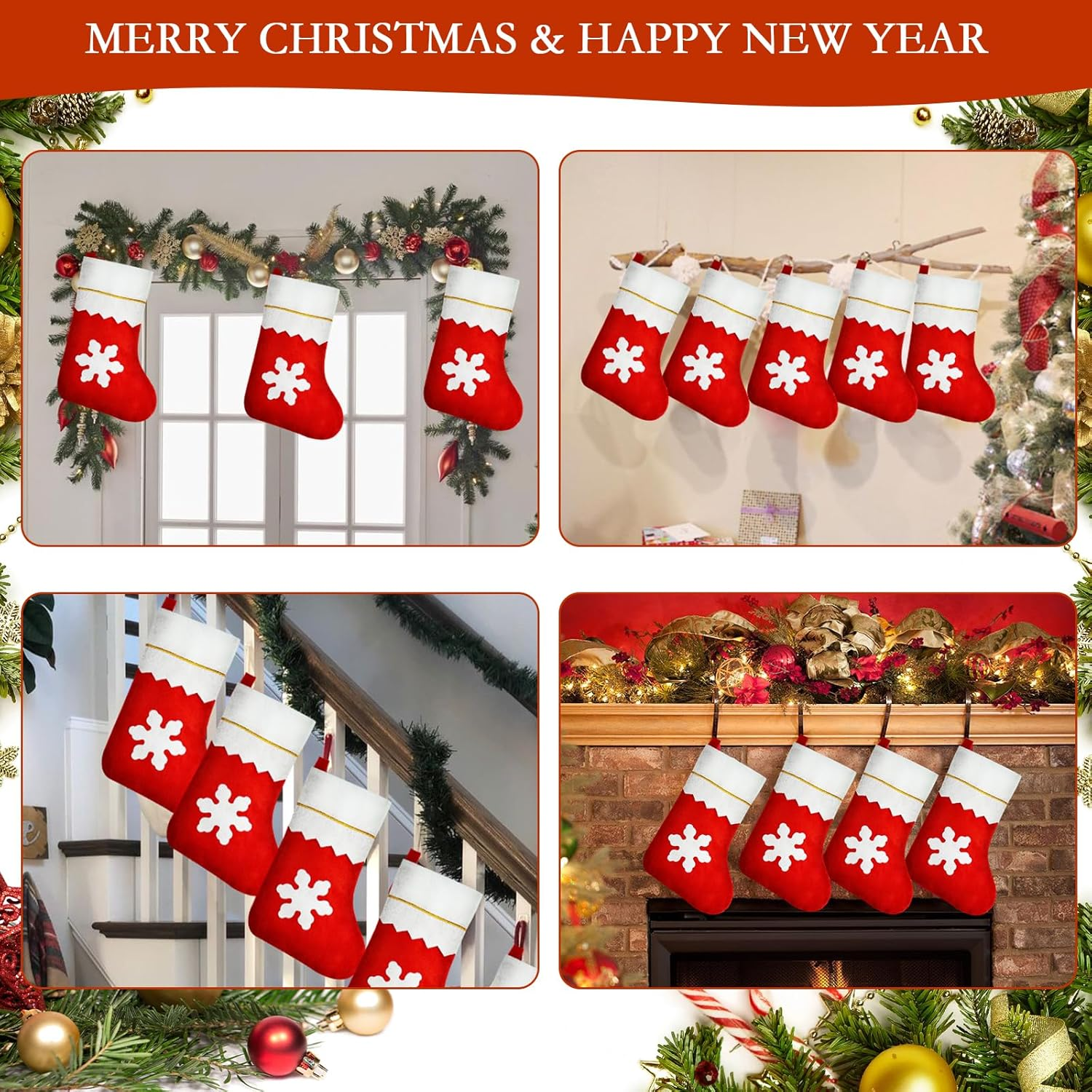 100 Pieces Red Felt Christmas Stockings image number 3