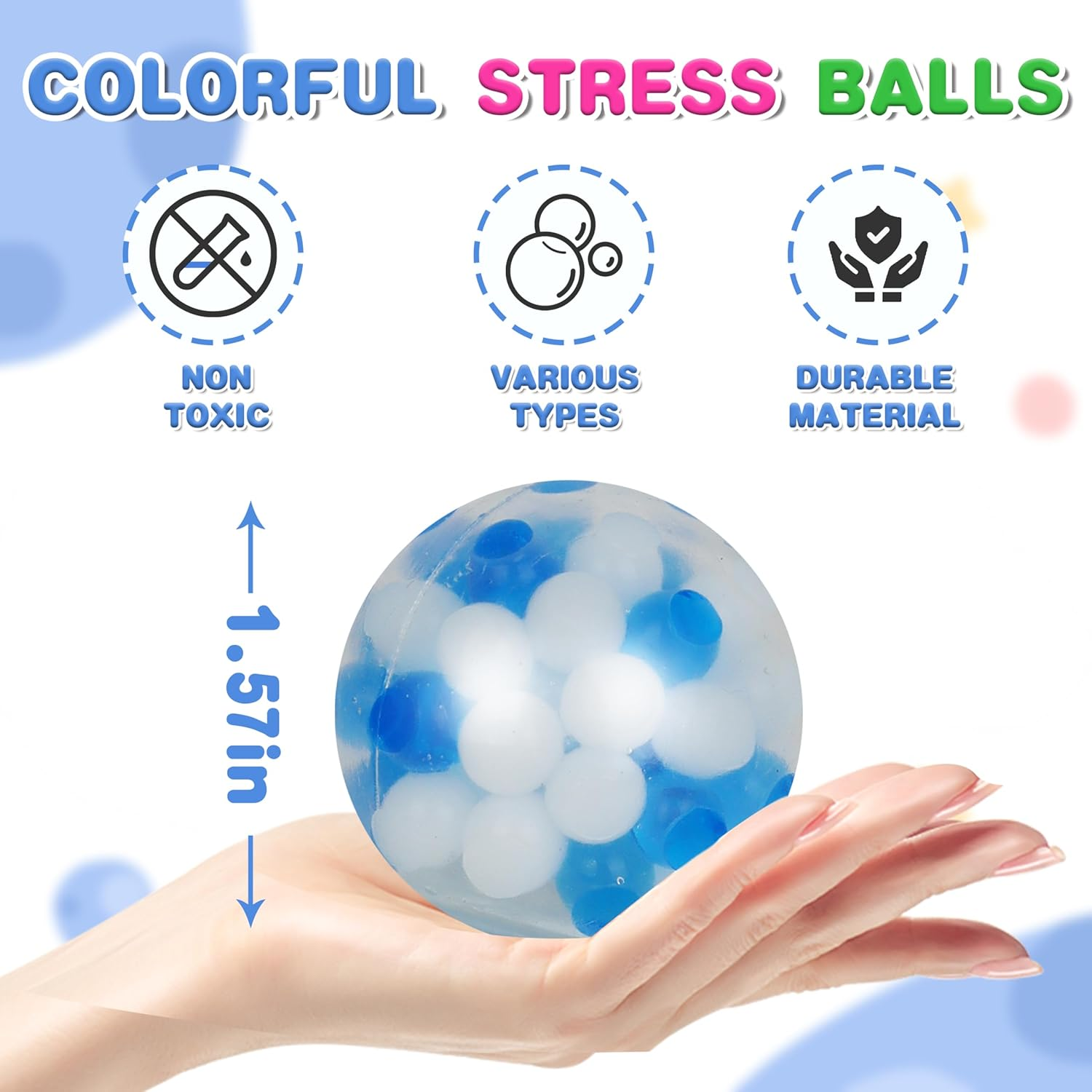 15Pack Mini Stress Balls Bulk for Adults, Box Squishy Squeeze Squishies Ball Cute Stress Relief Balls Toys, Party Favors, Birthday Gift, Goodie Bag Stuffers image number 6