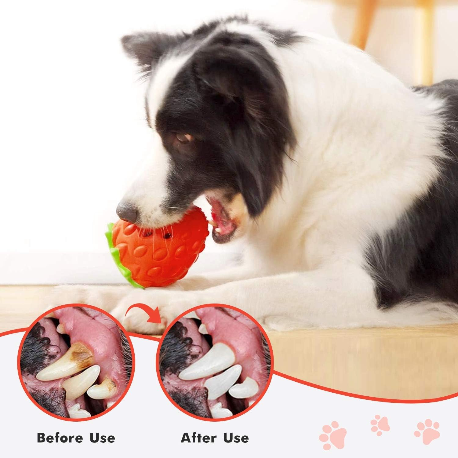 YOUMI Strawberry Dog Chew Toy for Aggressive Chewers, Durable Puppy Feeder Toys for IQ Training & Mental Enrichment, Lovely Dog Toy image number 6