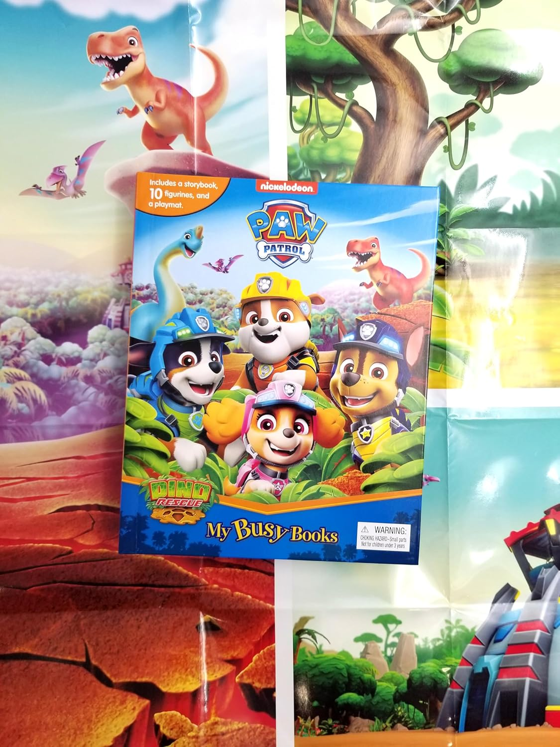 Paw Patrol Dino Rescue My Busy Books - Storybook, 10 Figurines, Playmat image number 5