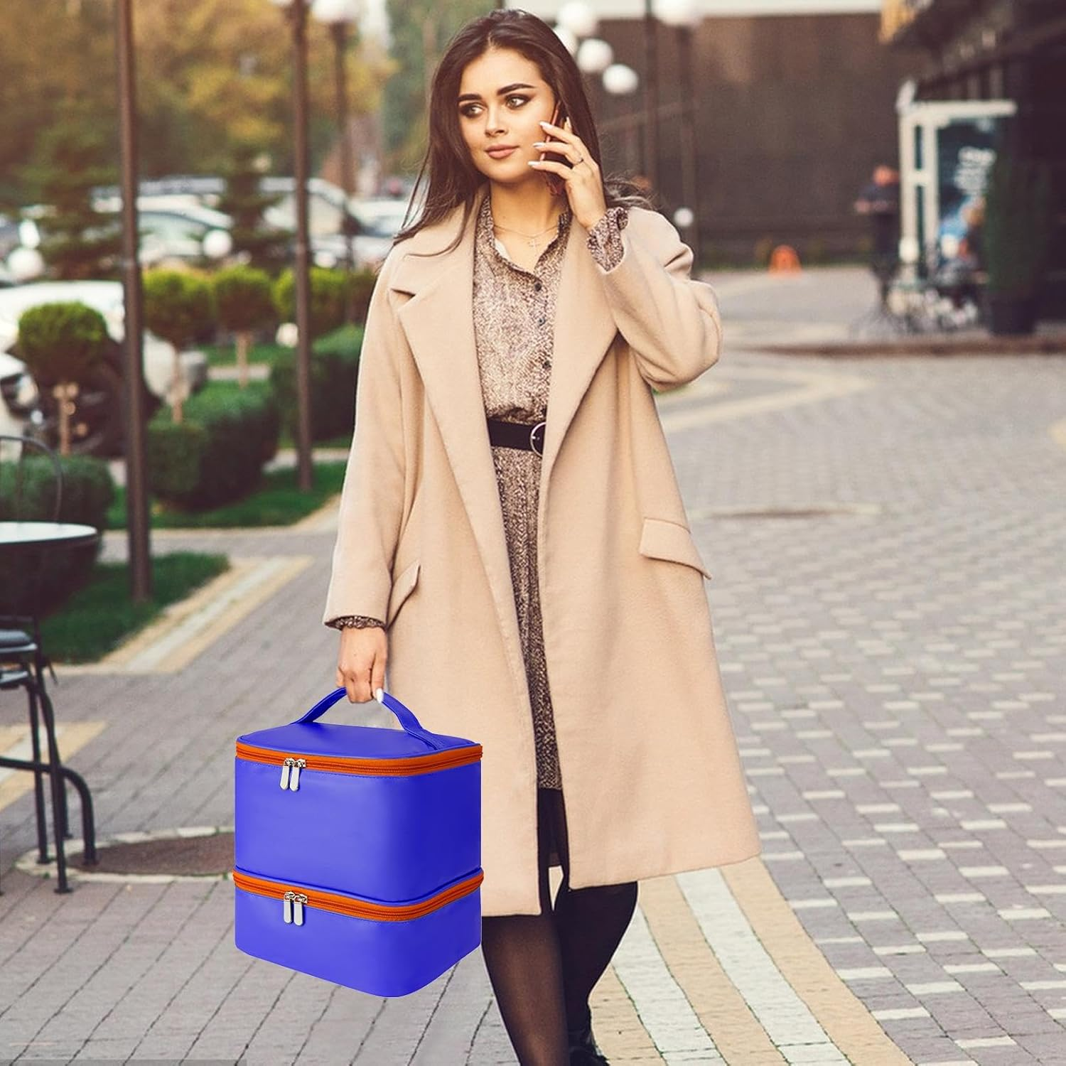 Gel Nail Set-Organizer Case, Nail Gel Organizer Case High Capacity | Contains 30 Bottles of Nail Glue, Travel Case for Cosmetics, Nail Lamp, Massa Oil image number 5