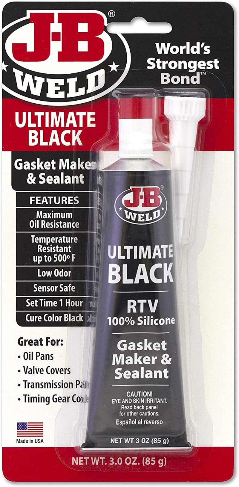 JB Weld Ultimate Gasket Maker and Sealant, Black, 85 G