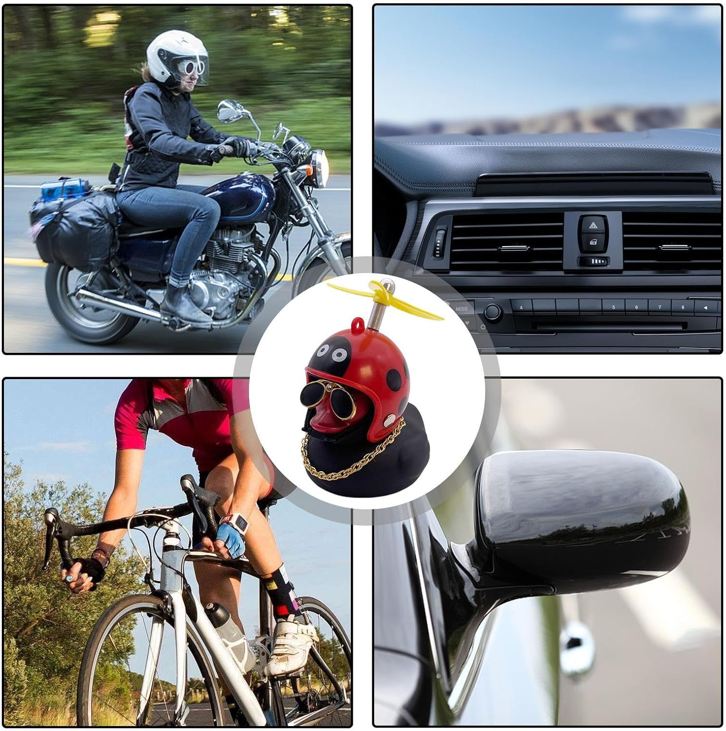 Duck Car Ornament | Car Ornaments Little Duck - Car Duck Ornament, Dashboard Accessories, Rubber Duck with Propeller Hat, Car Decorations for Home Buniq