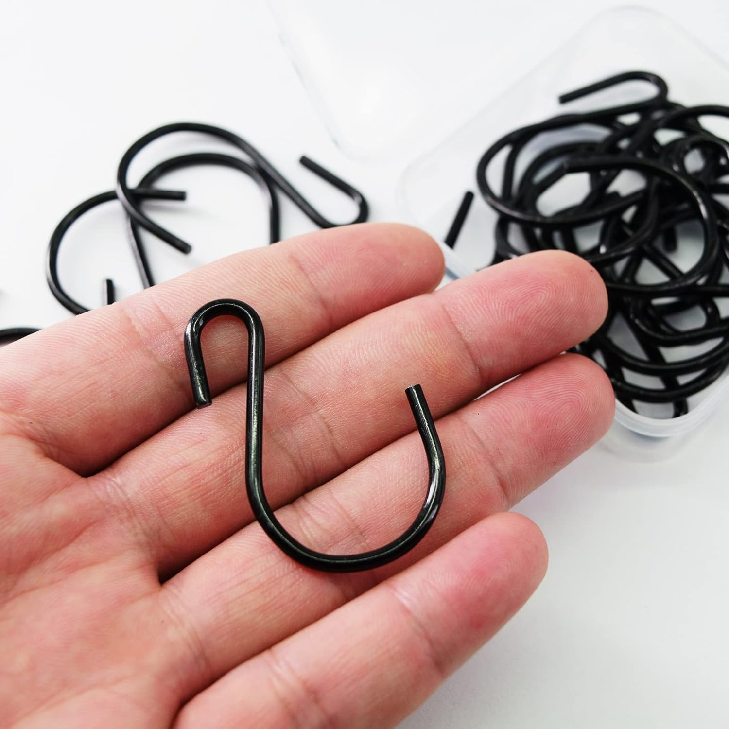 1.8 Inch S Hooks Small S Shaped 20 Pack Black Kitchen Hooks Hanging Clothes Plants Mini S Hooks Heavy Duty image number 4