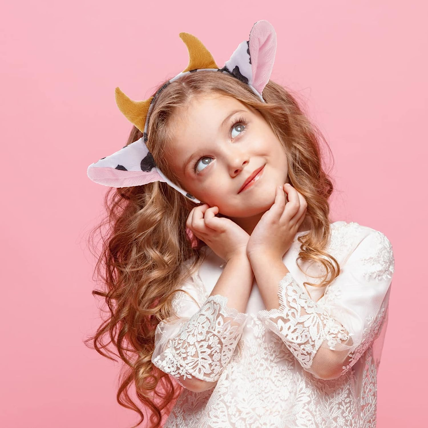 STOBOK Cow Ears Headband Dairy Cow Headband Hairhoop Cartoon Ears and Horns Design Hairhoop S Costume Headw for Halloween Party Cosplay Prop image number 3