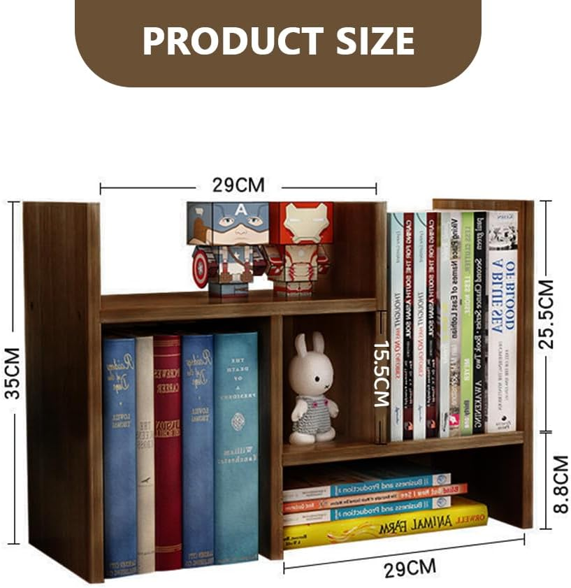 Adjustable Desktop Organizer Shelf &ndash; Natural Wood Office Storage Rack, Freestyle Desk Bookshelf for Home, Countertop Bookcase for Books, Supplies, Decor & Gifts image number 4