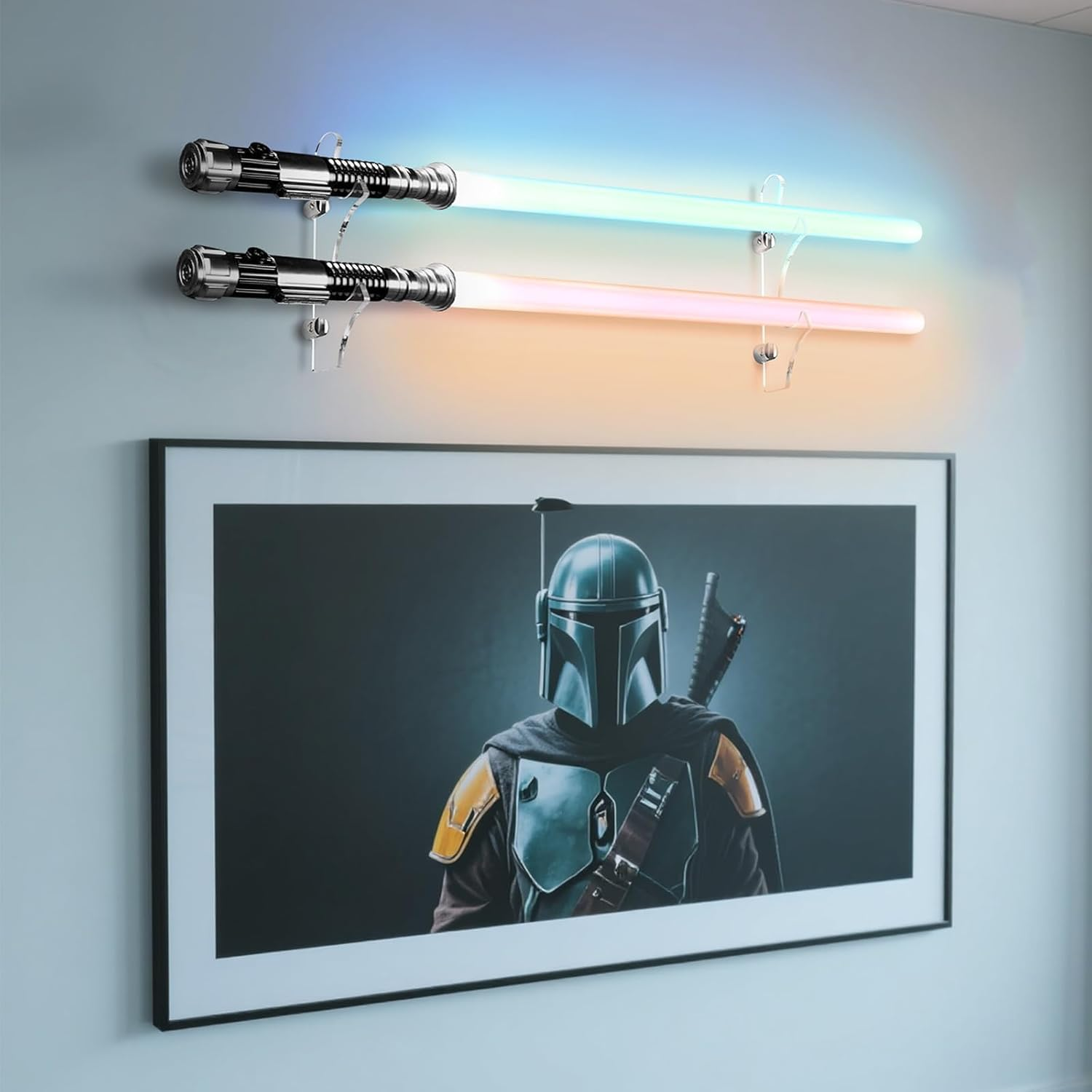 TOPNEW Lightsaber Wall Display Stand, Acrylic Light Saber Holder Mount, Transparent Rack Suitable for Swords image number 1