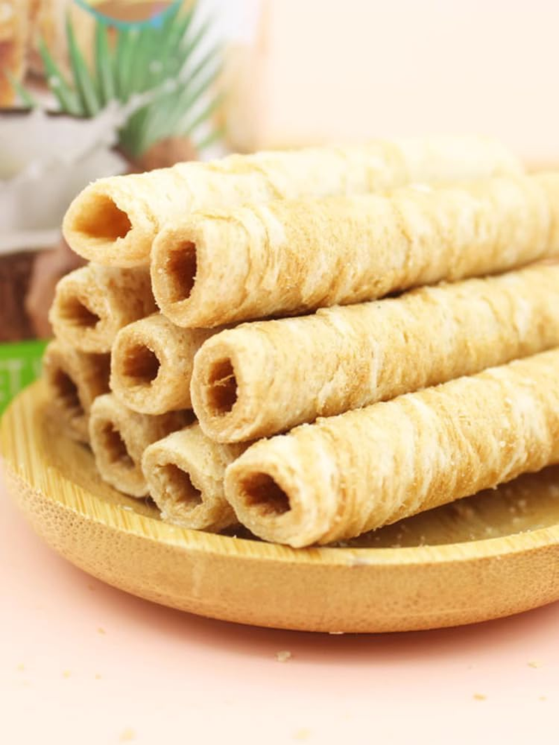 IF Coconut Crispy Roll Original Flavour | Snack Made with Real Coconut Milk | Asian Snacks and Sweets for Everyday Enjoyment | 70G Resealable Bag image number 1