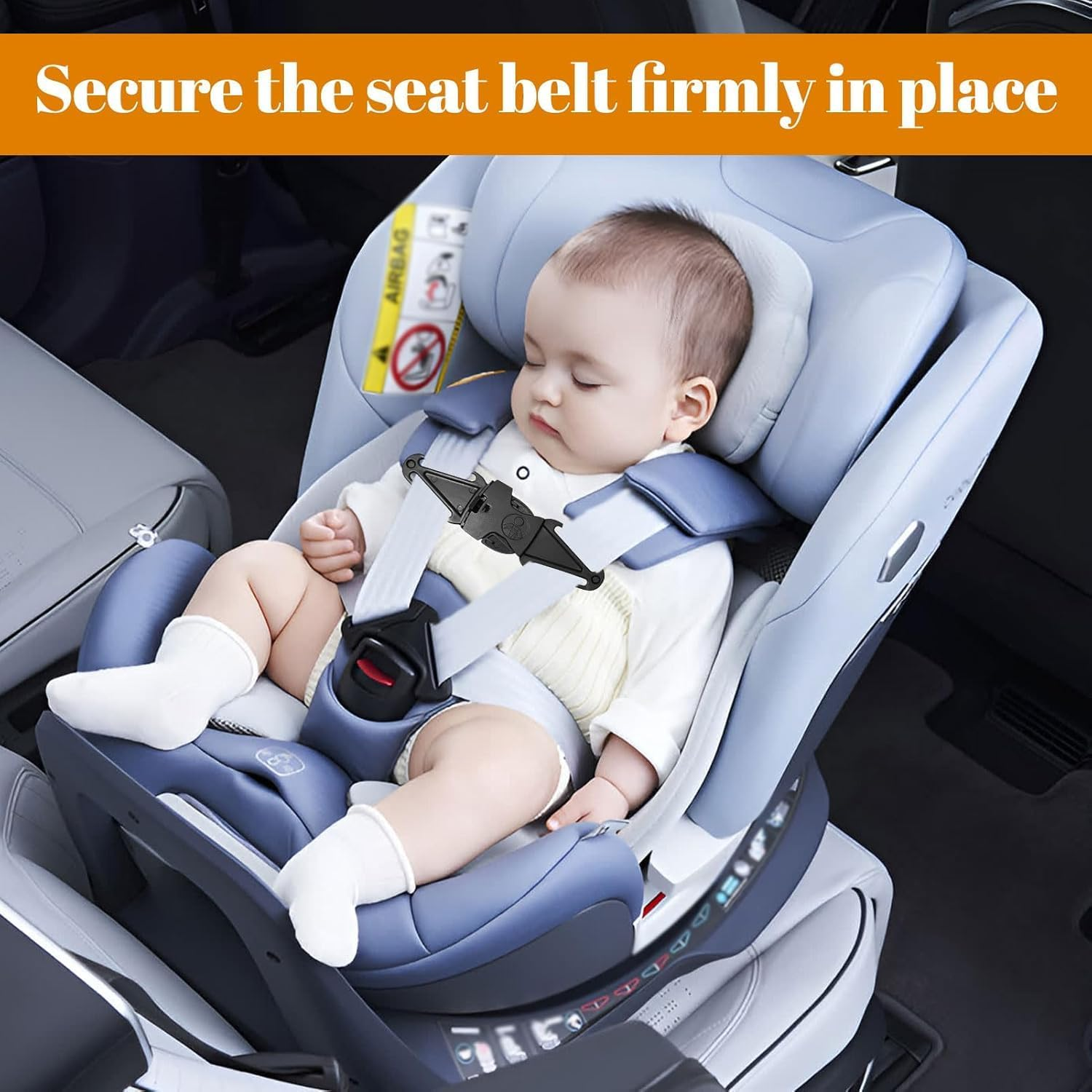 2PCS anti Escape Car Seat Straps Safety Clip Baby Harness Chest Clips, Car Seat Safety Clip Prevent Children Taking Their Arms Out of the Straps, Easy to Install & Universal Fit image number 1
