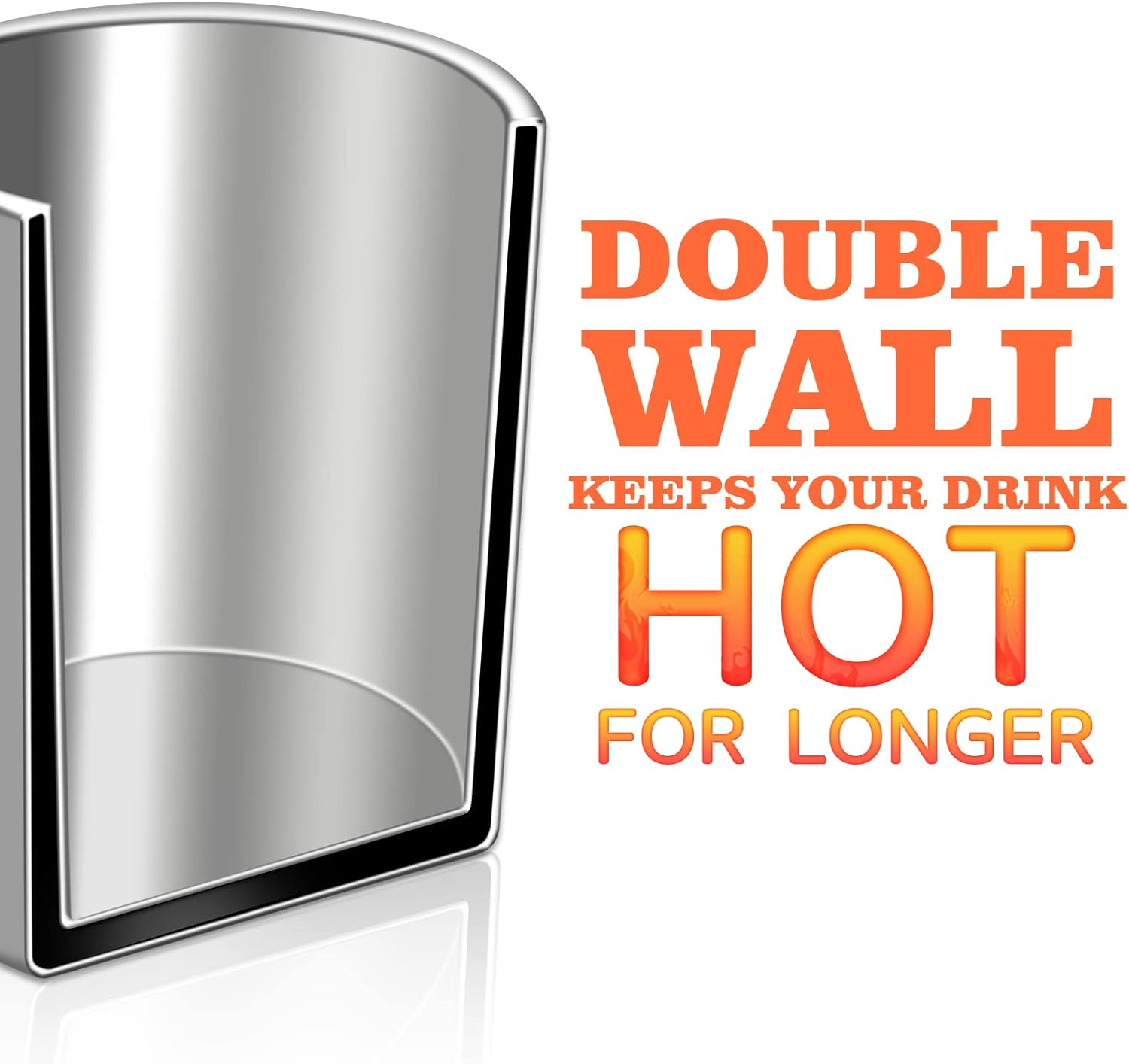 2 Packs 500Ml Stainless Steel Double Wall Mug,Travel Camping Mug,Suitable for Coffee, Milk,Juice,Tea and Other Cold or Hot Drinks image number 6