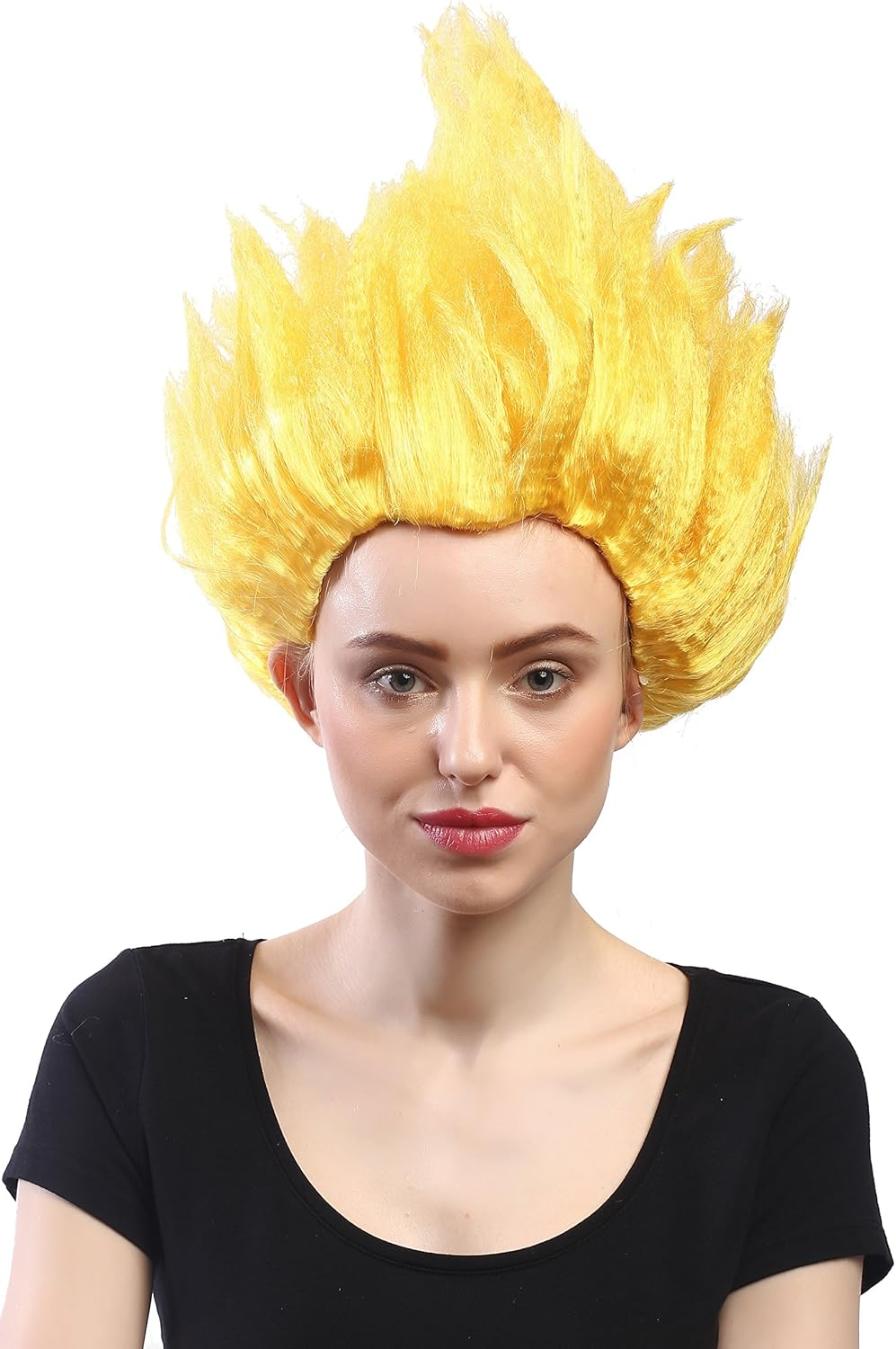 Wig ME up - 91062-PC2B Women'S Men'S Carnival Halloween Cosplay Flower Tulip Fire Devil Demon Loki Yellow High Poped image number 1