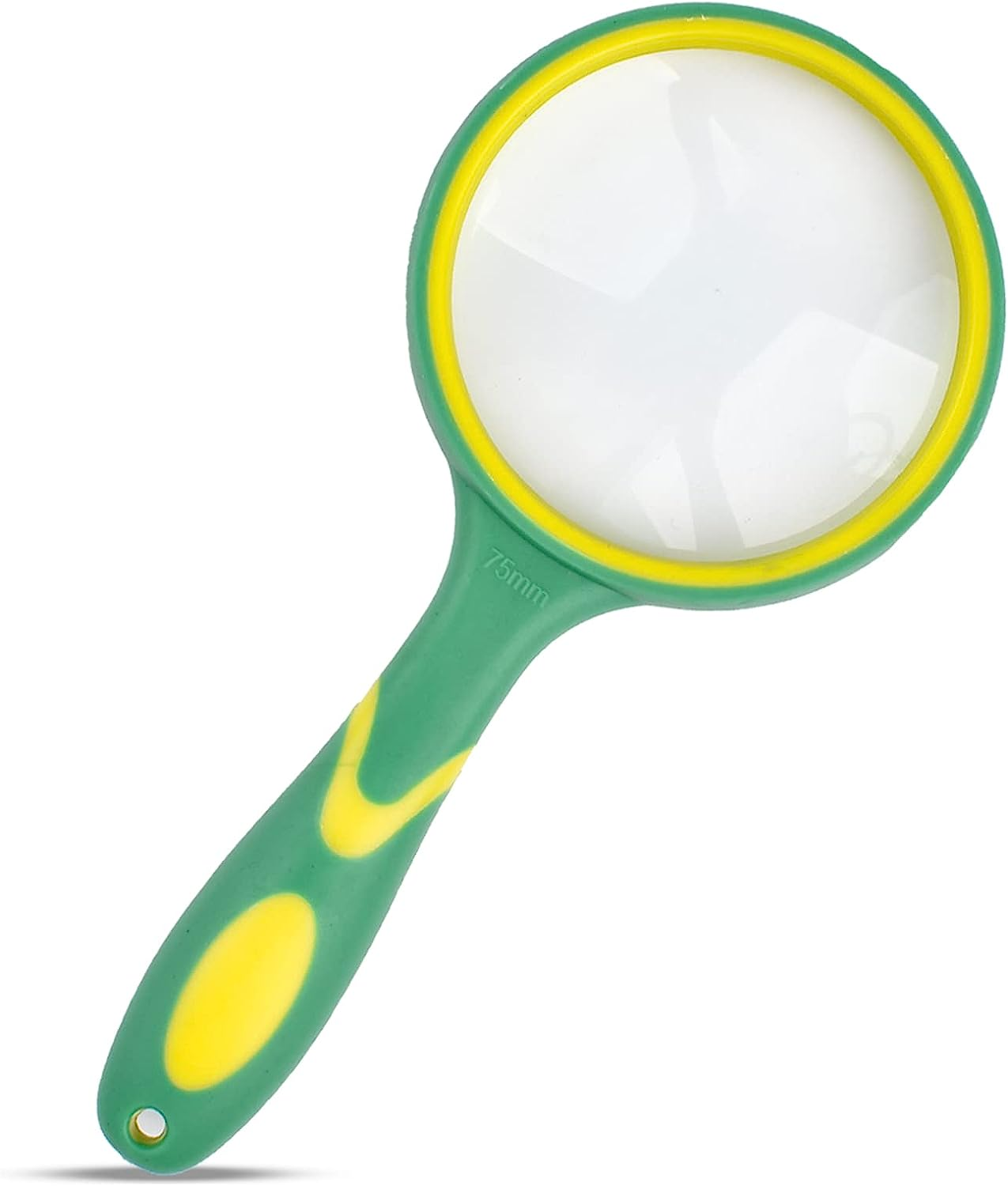 JINGIHE 10X Magnifying Glasses, 1Pc Plastic Page 75Mm Reading Magnifier for Seniors Kids, Handheld Magnifying Glass Study Supplies with Non-Slip Rubber Handle for Book Science Nature Exploration