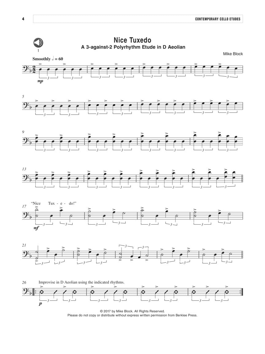 Contemporary Cello Etudes Studies in Style & Technique Book/Online Audio image number 2