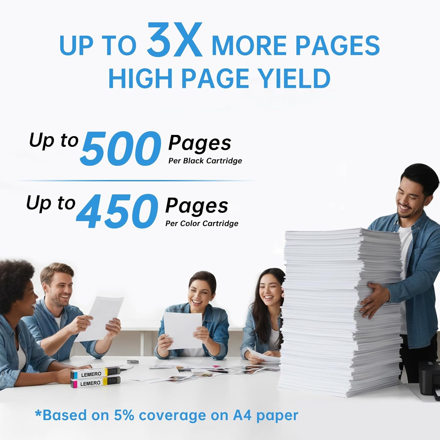 LEMERO Remanufactured Ink Cartridge Replacement for Epson 220 220XL - for Epson Workforce WF-2750 WF-2760 WF-2630 WF-2650 XP-420 XP-320 WF-2660 XP-424 (Black Cyan Magenta Yellow, 4 Pack)