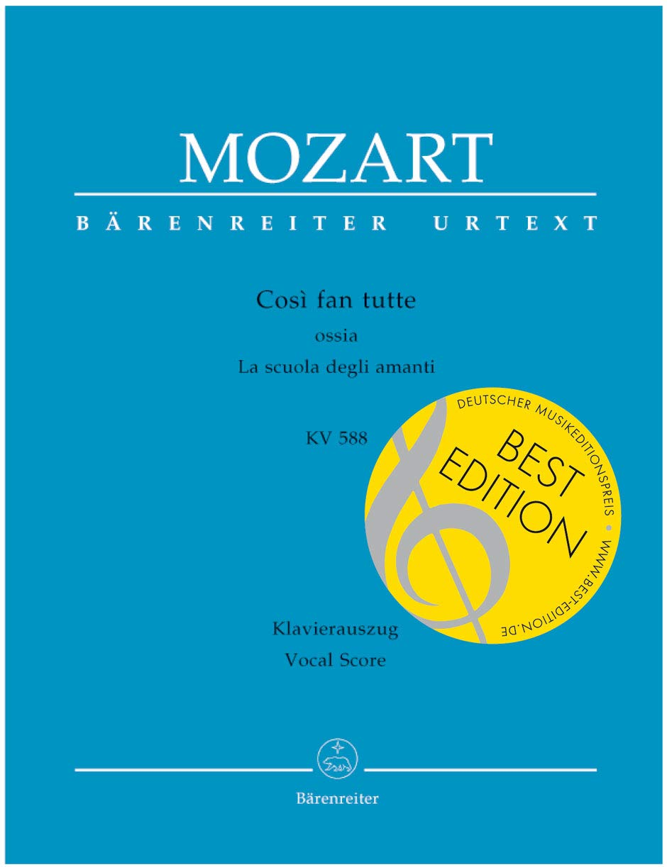 BARENREITER MOZART W.A. - COSI FAN TUTTE KV 588 - VOCAL SCORE Classical Sheets Choral and Vocal Ensembles image number 2