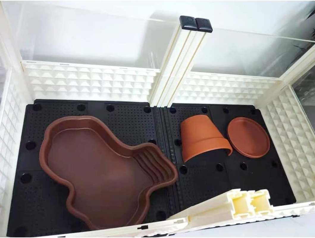 Flushbay Extra Large Reptile Bathing Pool Reptile Feeding Dish Water Bowl with Ramp Aquarium Ornament for Gecko, Snake, Turtle, Bearded Dragon, Lizard Bath (Brown) image number 5