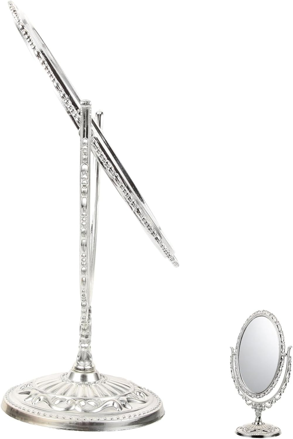 Baluue Plastic Glass Material Rotatable European Retro Dressing Vanity Mirror Double-Sided Makeup Mirror