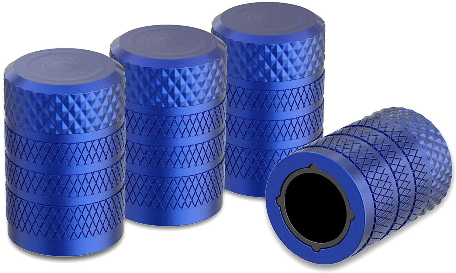 Ckauto Tire Valve Stem Caps, Pink, 4 Pcs/Pack, Anodized Aluminum Tire Valve Cap Set, Corrosion Resistant, Universal Stem Covers for Cars Trucks Motorcycles Suvs and Bikes