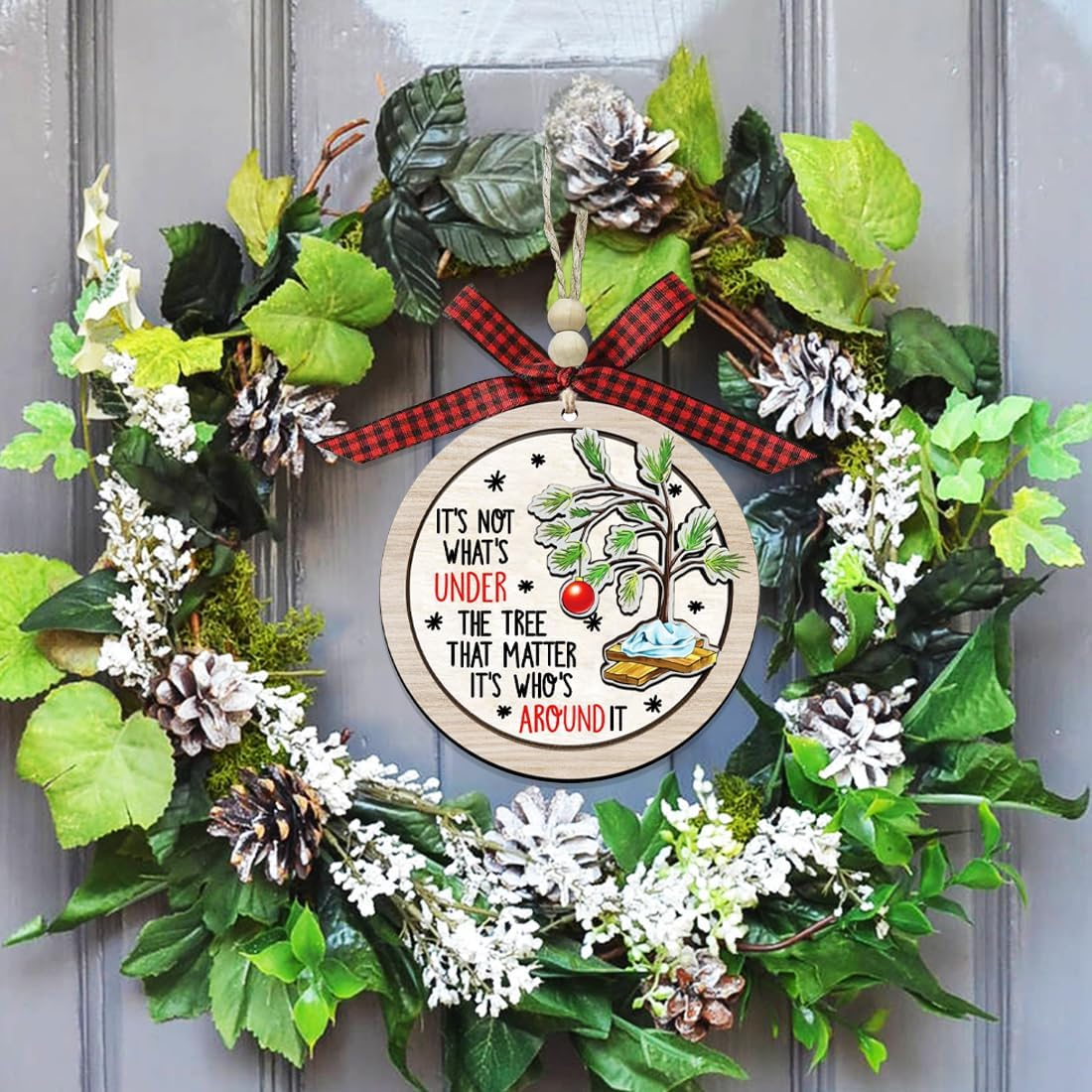 Christmas Ornaments 2025,Wooden Ornaments for Christmas Tree, Christmas Decorations Gifts for Women, Men, Vacation Ornament for Family, Sister, Friends, Meaningful Ornaments