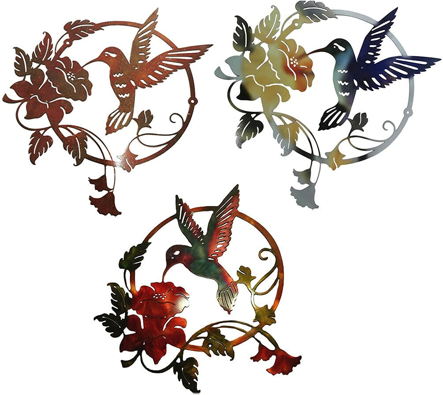 Bopfimer Iron Art Bird Wall Decor Garden Fence Lawn Hotel Wall Sculpture Ornaments Vintage Ornament for Indoor Outdoor Home A image number 5