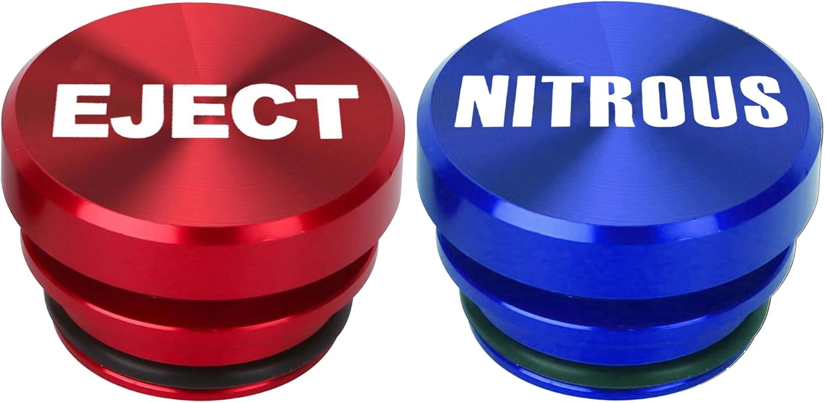 Aluminum Eject Nitrous Button Car Cigarette Lighter Plug Cover Fits Most Automotive Vehicles Boats with Standard 12 Volt Power Source (Eject Red + Nitrous Blue) image number 1