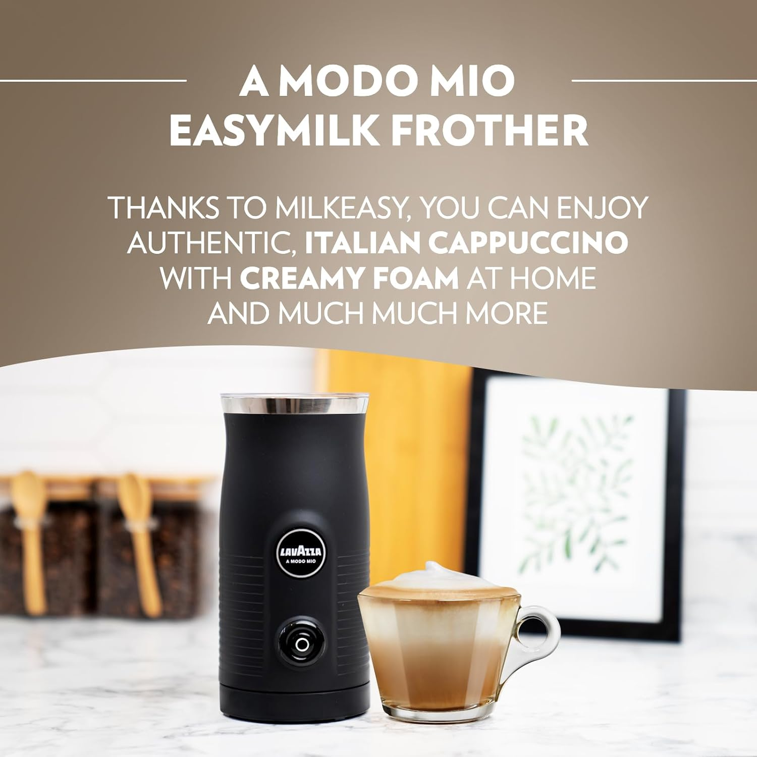 Lavazza a Modo Mio Milk Easy Frother, for Milk-Based Recipe, Black image number 4