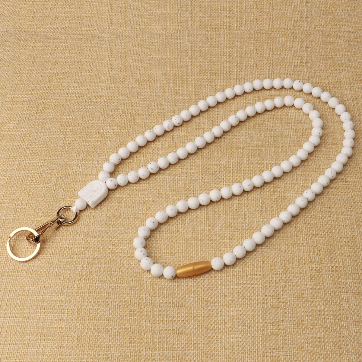 Teacher Lanyard for Id Badges and Keys Cute Silicone Lanyards Super Soft Comfortable Beaded Lanyard for Women Gift image number 1