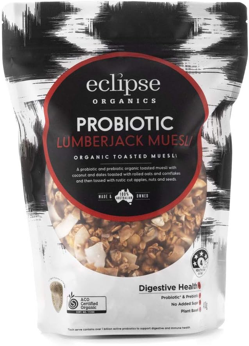 Eclipse Organics Muesli - Probiotic Lumberjack with Apple Date and Coconut 410G - Granola, Digestive Health, Plant Based image number 1