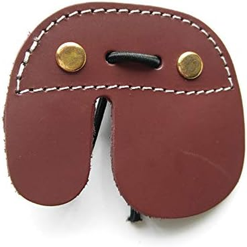 Cow Leather Archery Finger Tab Long Bow Hand Protector for Right Hand Brown image number 2