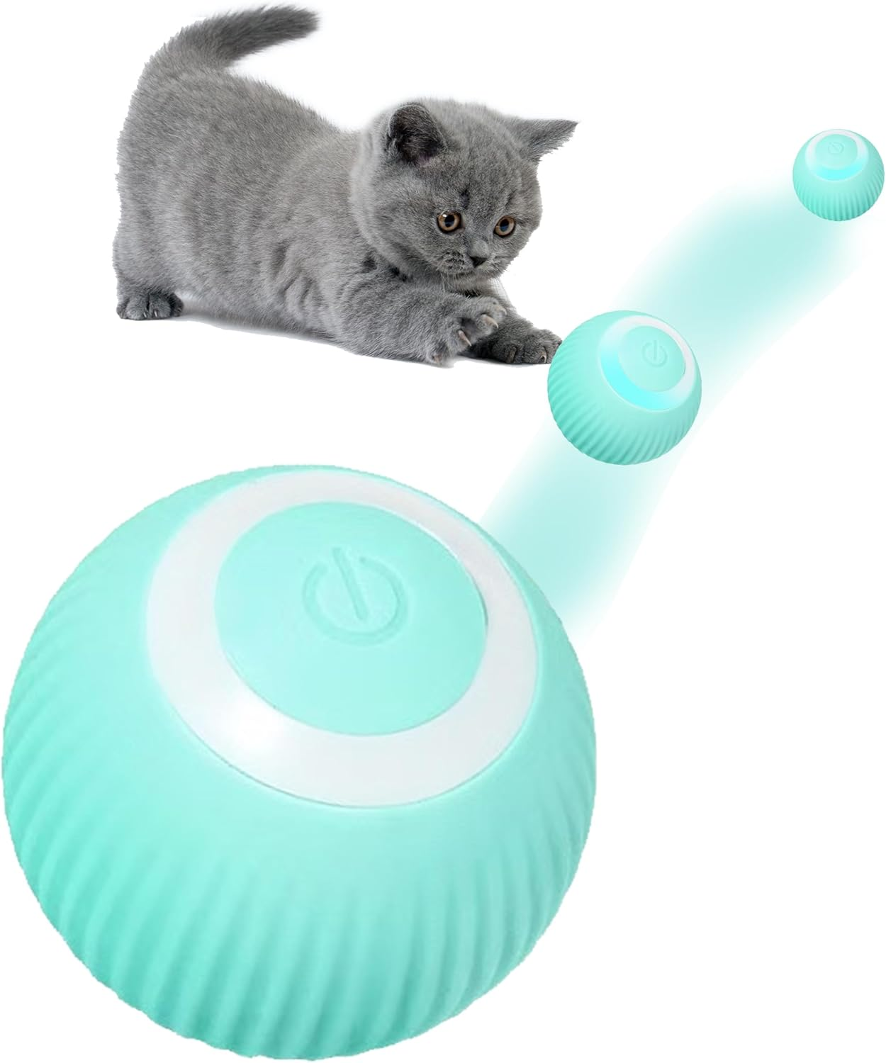 Petgravity Interactive Cat Ball Toy, Intelligent Cat Toys with LED Lights, Automatic Moving Rolling Ball for Indoor Cats, Cat Automatic Toy image number 4