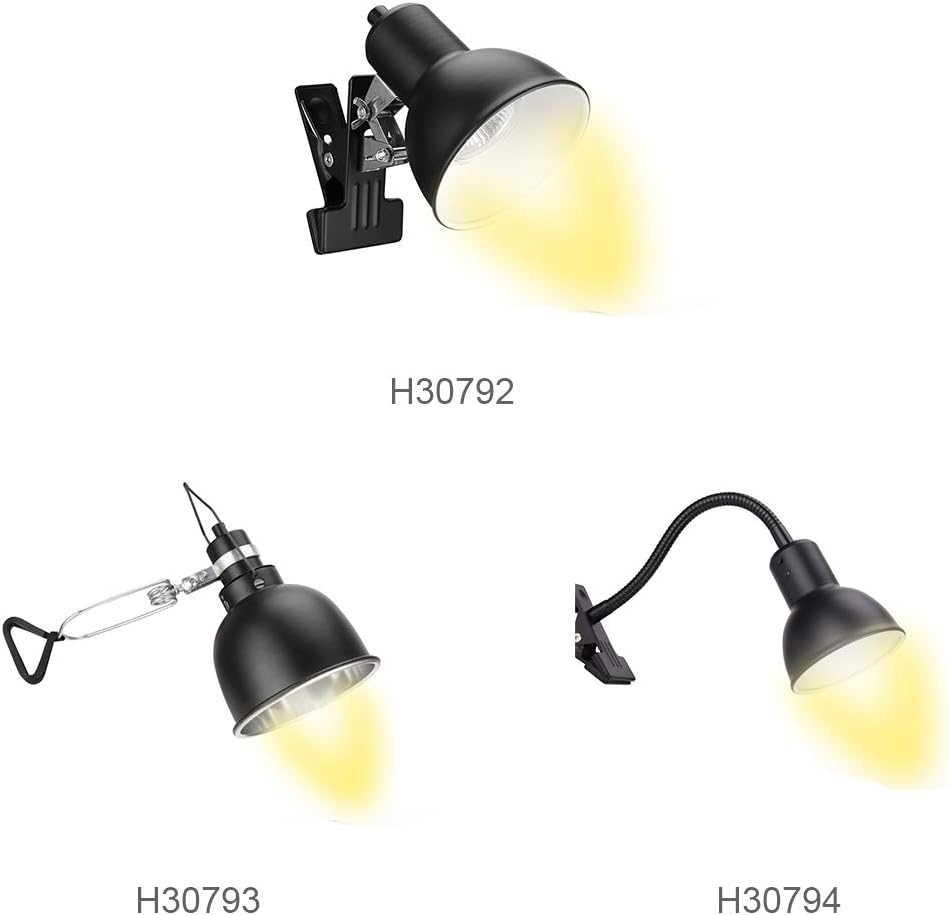 75W Reptile Heat Lamp Tortoise Heat Lamp Basking Lamp Heater Adjustable with Clip for Reptiles Lizard Turtle Aquarium Bulb Included