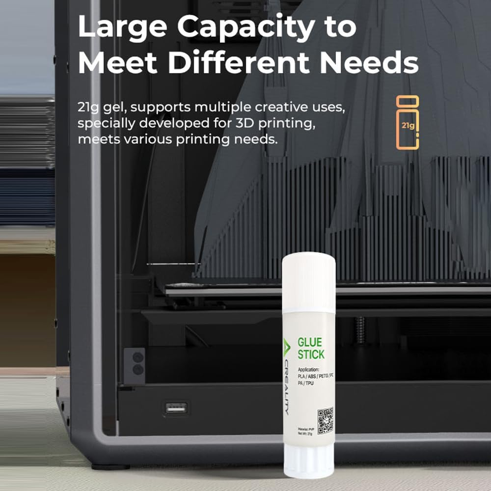 Glue Stick for 3D Printer Build Plate 21 Gram Each PVP Solid Glue Stick Hot Bed First Layer Using PLA/ABS/PETG/PC/PA/TPU Non-Toxic Easy to Stick image number 3