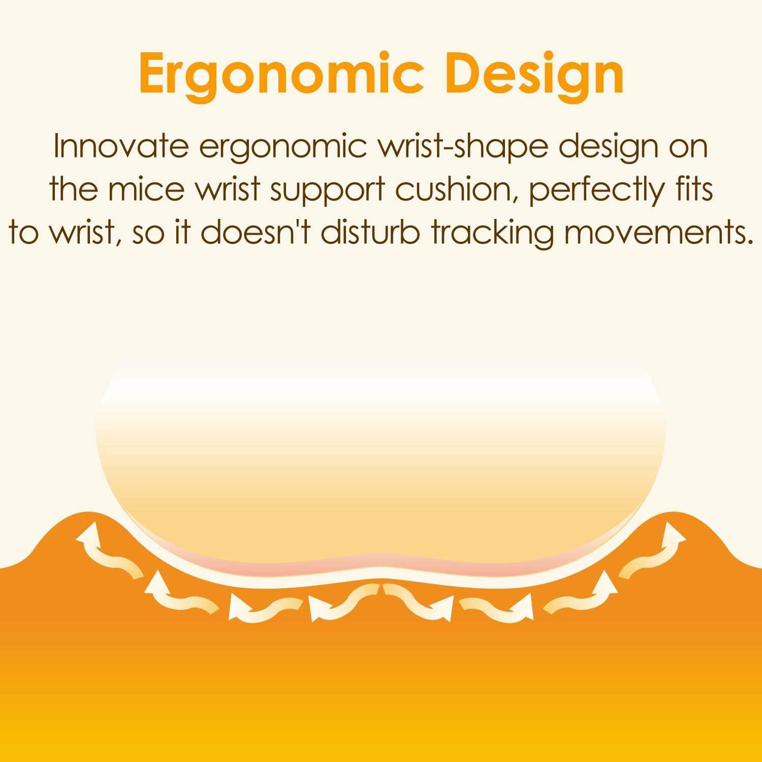 ELECOM Wrist Rest "Dimp Gel" / Memory Foam/Anti Skid/Ergonomic Design for Office/Gaming White MOH-DG01WH image number 5