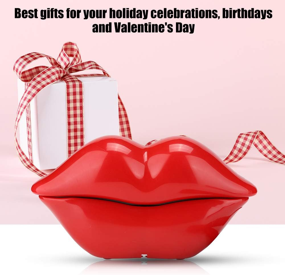 Funny Lip Telephone, Rose Red Mouth Corded Landline with Number Storage Function, Desktop Fixed Telephone for Office Home Decoration, Ideal Gift image number 2