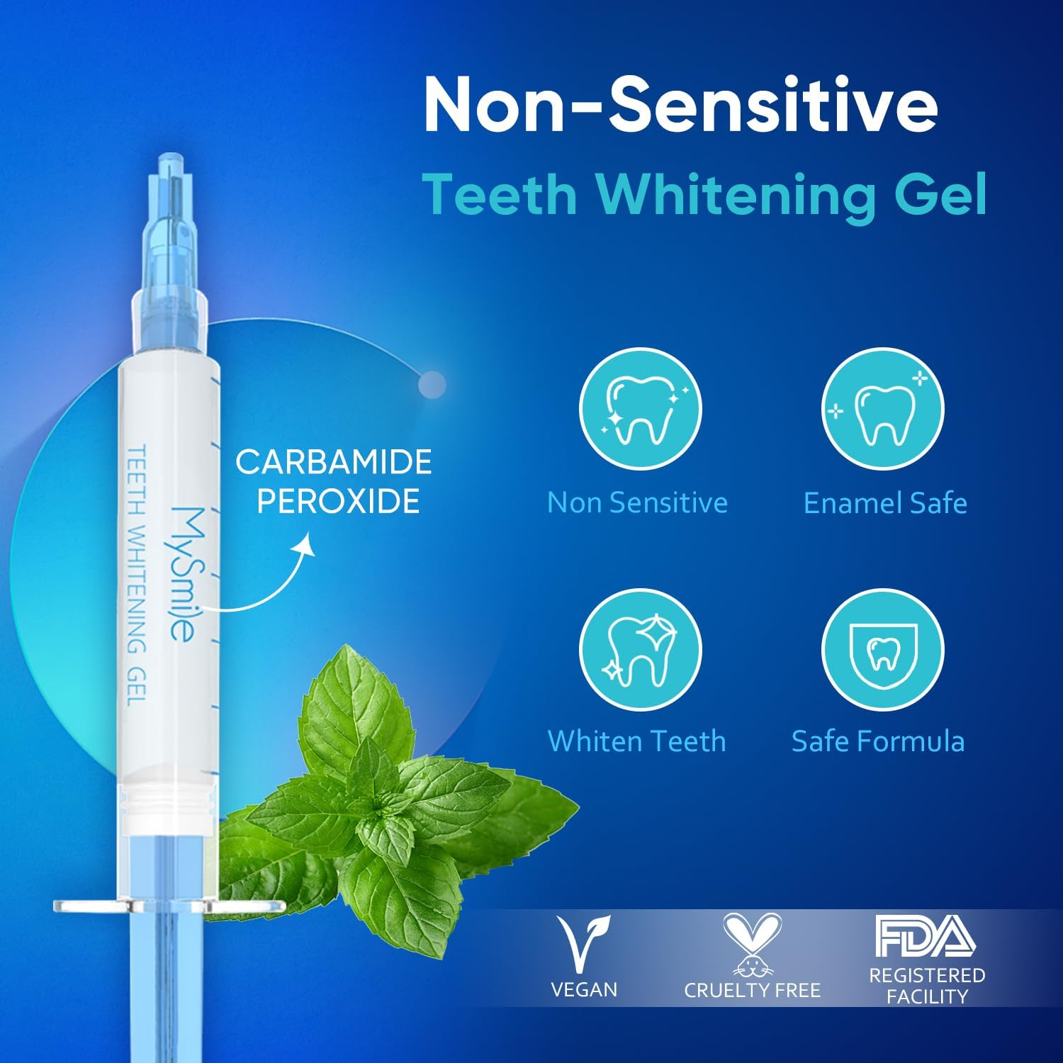 Mysmile 30 Treatments Teeth Whitening Kit with LED Light for Sensitive Teeth, 3Pcs Enamel Safe Teeth Whitening Gel,10 Fast Fast Remove 20 Years of Stains, Whitening Tooth Care Oral Bright Smile Alternative Teeth Whitening Strips image number 6