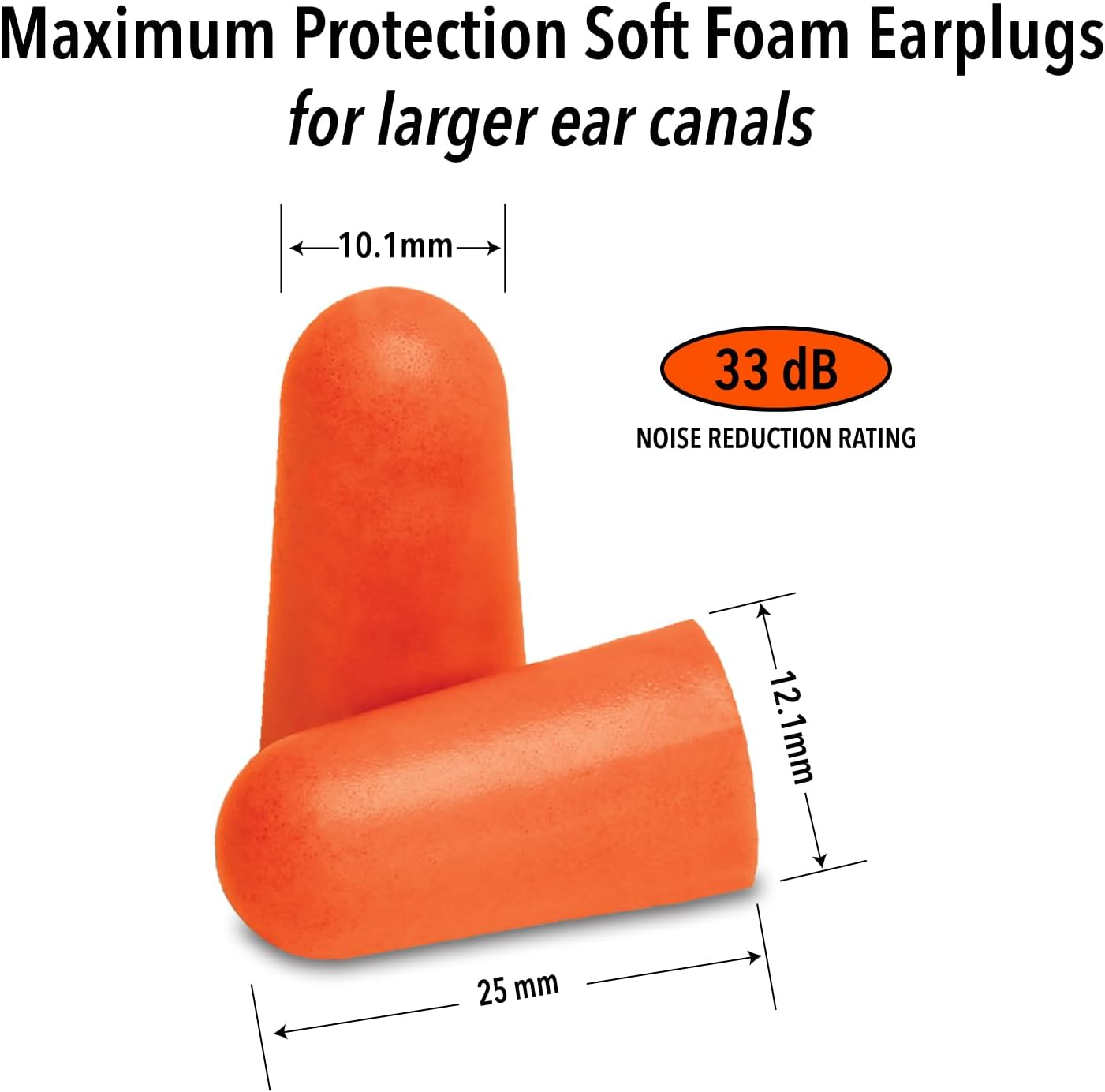 Macks Maximum Protection Soft Foam Earplugs, 50 Count, 50 Pair, Orange (BD10922) image number 3