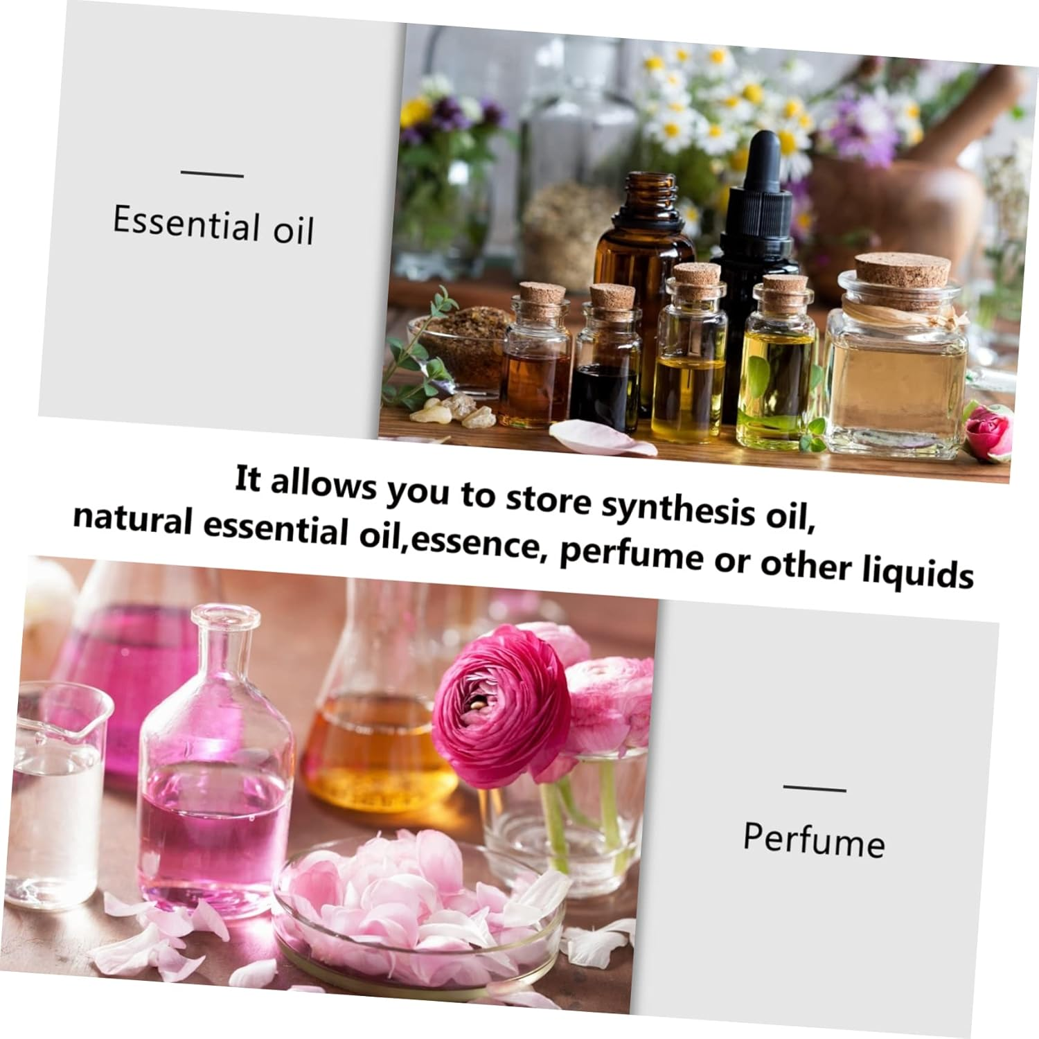 Small Essential Oil Perfume Bottle Dripping Stopper Decor Ceramic Travel Aromatherapy Bottle image number 2