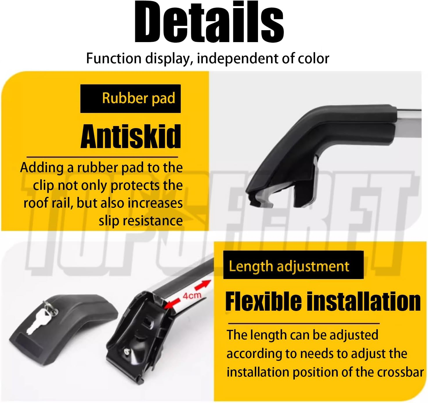 2PCS Crossbars Cross Bars Fit for Mitsubishi Outlander 2022-2026 Lockable Roof Rail Rack Black Silver Aluminum Alloy image number 5