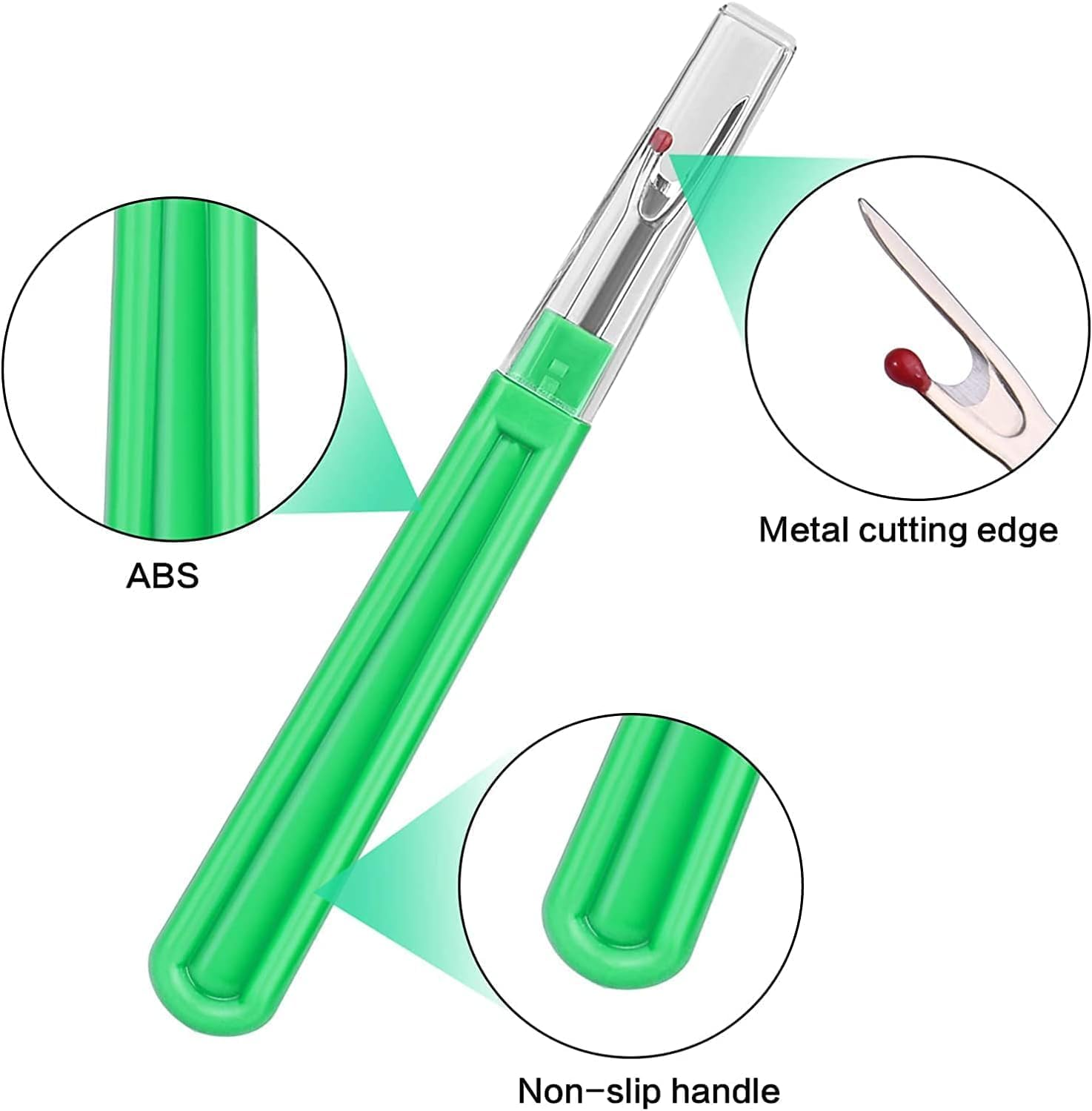 LYSAIMG 7 Pcs Seam Ripper and Thread Remover,Craft Sewing Tool Set Include 2 Big and 2 Small Sewing Stitch Thread Unpicker and 2 Sewing Scissor 1 Zipper Bag image number 4