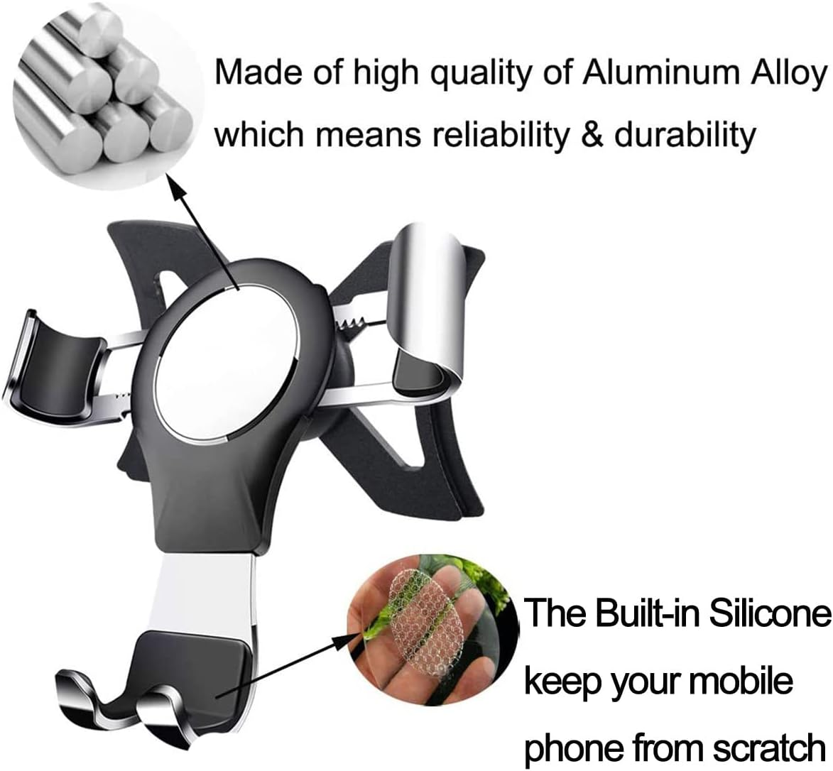 Phone Holder for Audi A3, 360&deg; Rotation Gravity Auto Lock Stable No Jitter Easy Mount Aluminum Alloy Vehicle Mobile Phone Stand Mount for Audi A3 / S3 2014-2019 image number 1