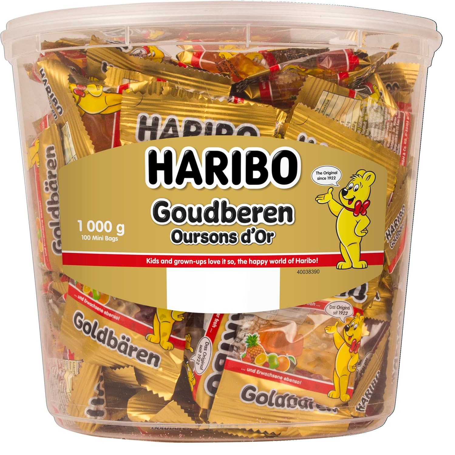 HARIBO Gold Bears Gummy Candy, 980 G | Pineapple, Strawberry, Lemon, Orange, Raspberry image number 2