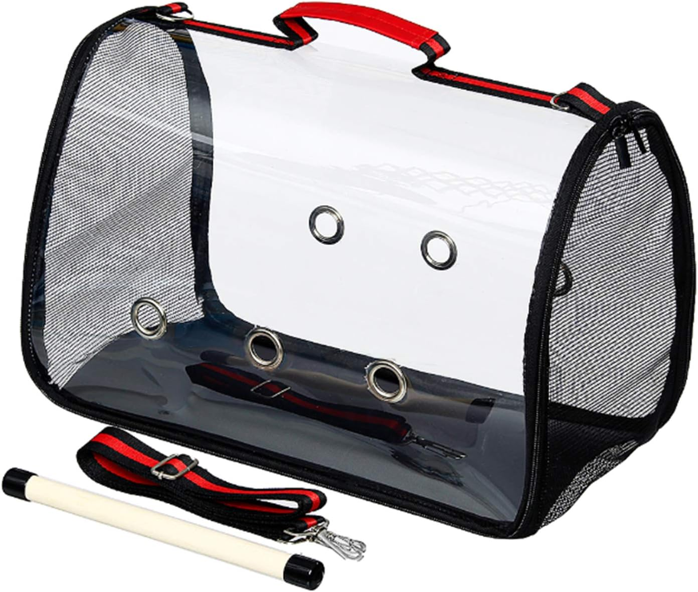 Parrot Bird Carrier Backpack - Portable Pet Travel Cage with Standing Perch, Lightweight Breathable Mesh Base, 41X23X28CM