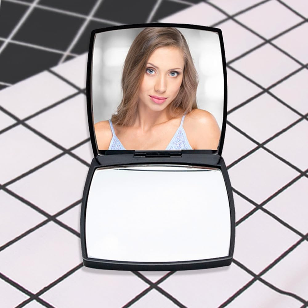 Fashion Compact Vanity Mirror for Women, Elegant Small Compact Mirror 2 X 1 X Magnification,Double Sided Folding Travel Makeup Mirror,Perfect for Purse, Pocket Mirror for Gift - Gold image number 7