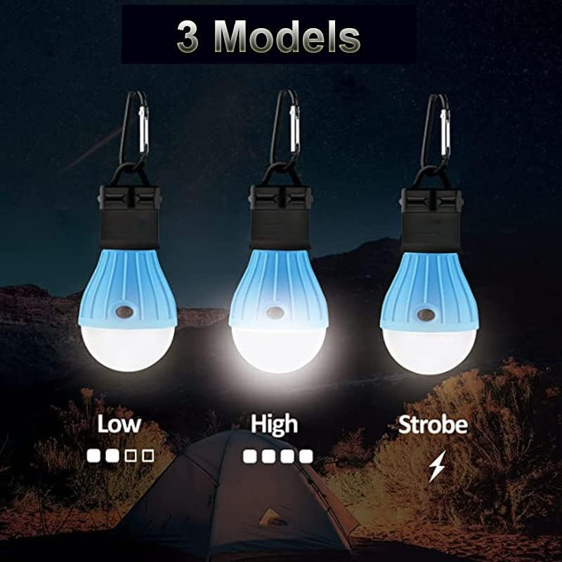 LED Tent Light 4-Pack Clip Hook Hurricane Emergency Lights LED Camping Light Bulb Camping Tent Lamp Portable Lantern Bulb Camping Equipment for Camping, Hiking (Black) image number 3