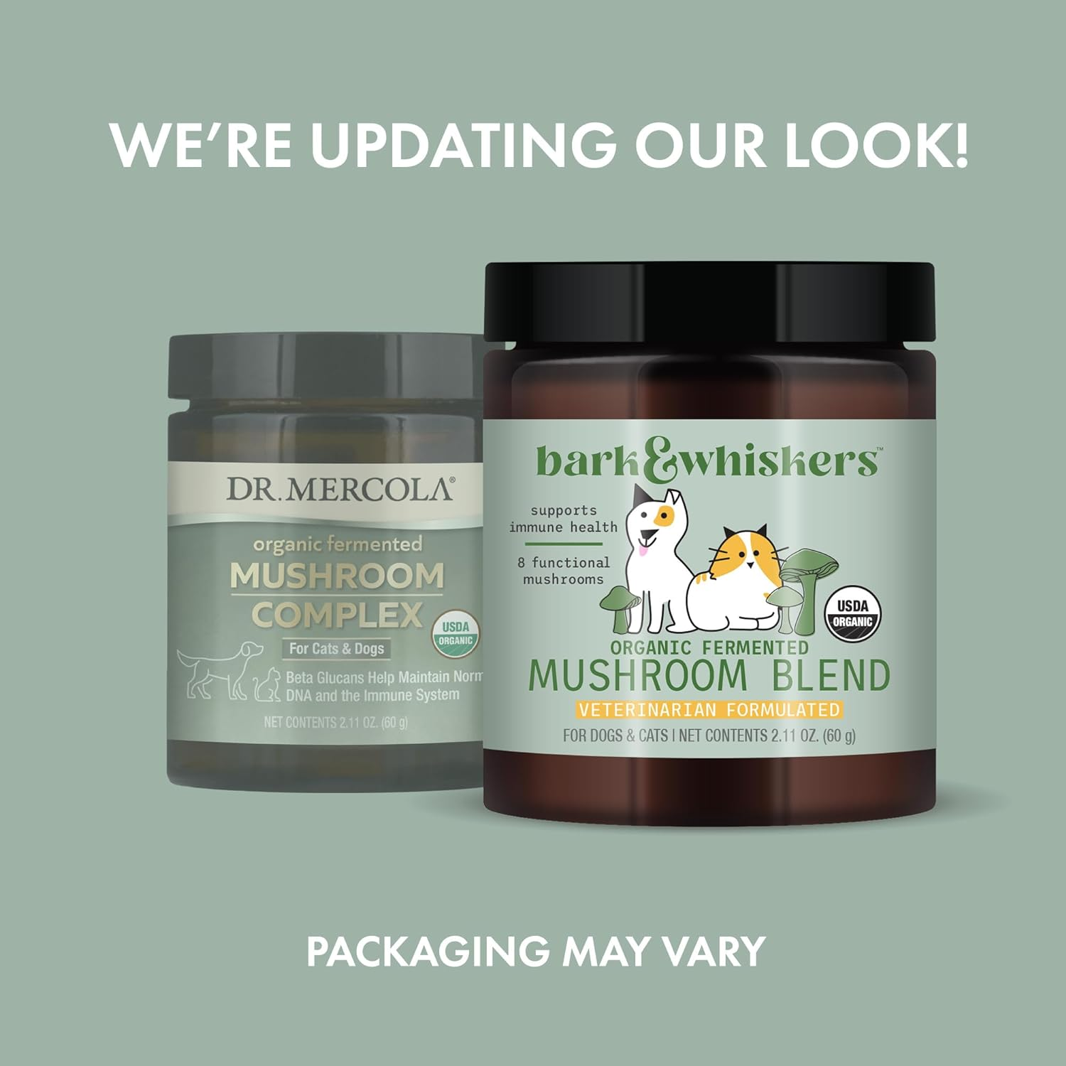 Dr. Mercola Bark & Whiskers Organic Fermented Mushroom Blend - Cat & Dog Supplement - Supports Digestive & Immune Health - Free from Additives, Filler & Gluten - 2.11 Oz. (60 Scoops) image number 2
