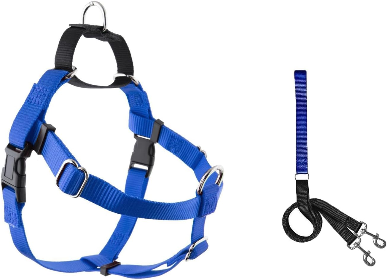 Freedom Dog Harness with Leash,Large, Medium, and Small Dog Pet Chest and Back Straps with Nylon Dog Leash Vest Style Chest and Back (Blue, S) image number 2