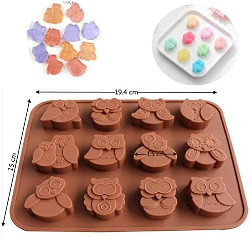 Joyeee 1 Pcs Animal Chocolate Mold, Owl Candy Mold Silicone Jello Mould for Kids, Small Silicone Molds for Candy Making, DIY Homemade Gummy, Ice, Pudding, Chocolate, Soap, Wax Melt Etc image number 6