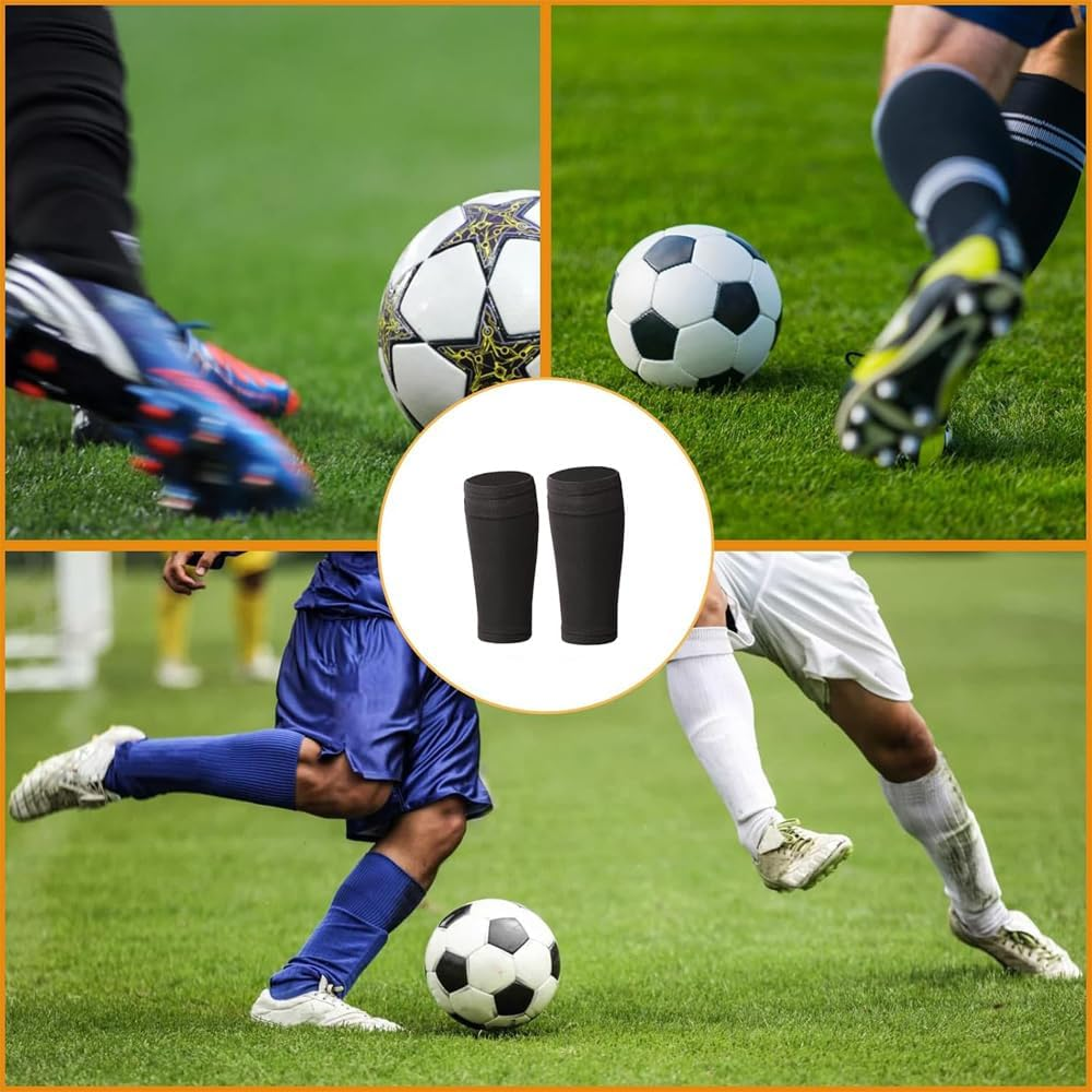 Suithink Soccer Shin Set, 2 PCS Soccer Shin Pads and 2 PCS Shin Guard Sleeves,Lightweight Football Calf Protective Gear Cushion Reduce Shocks for Adults and Kids image number 1